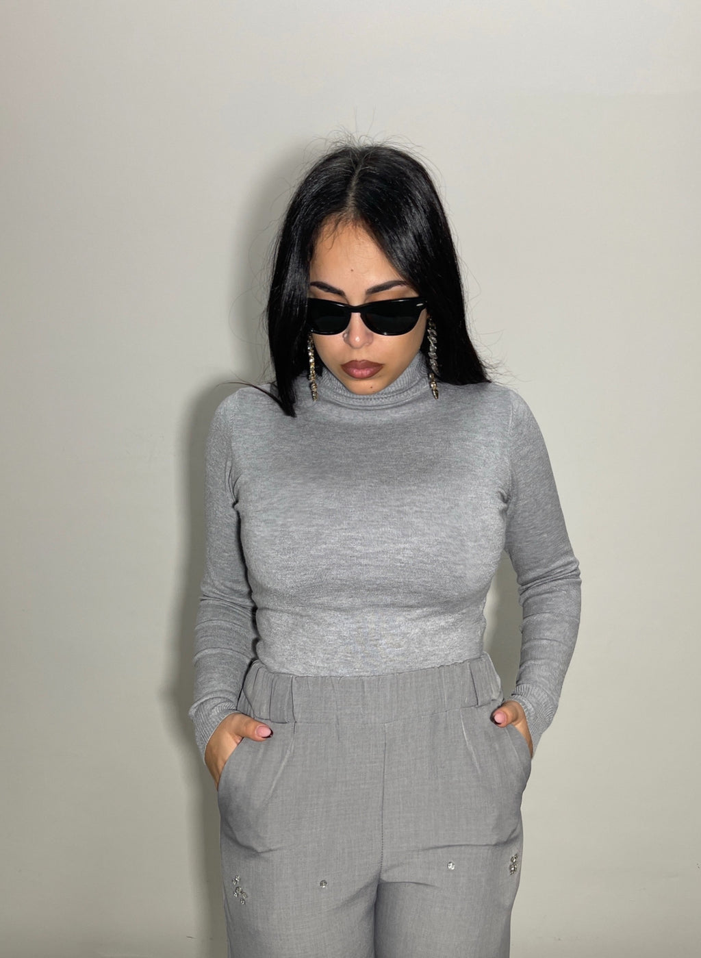 MEZZO COLLO  BASIC IN LANA RASATA - 7081